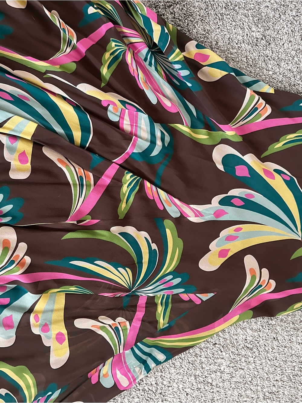 Vintage BCBG Max Azria 100% Silk Bias Cut Botanical Maxi Dress | Size 2 | Y2K - Picture 2 of 8